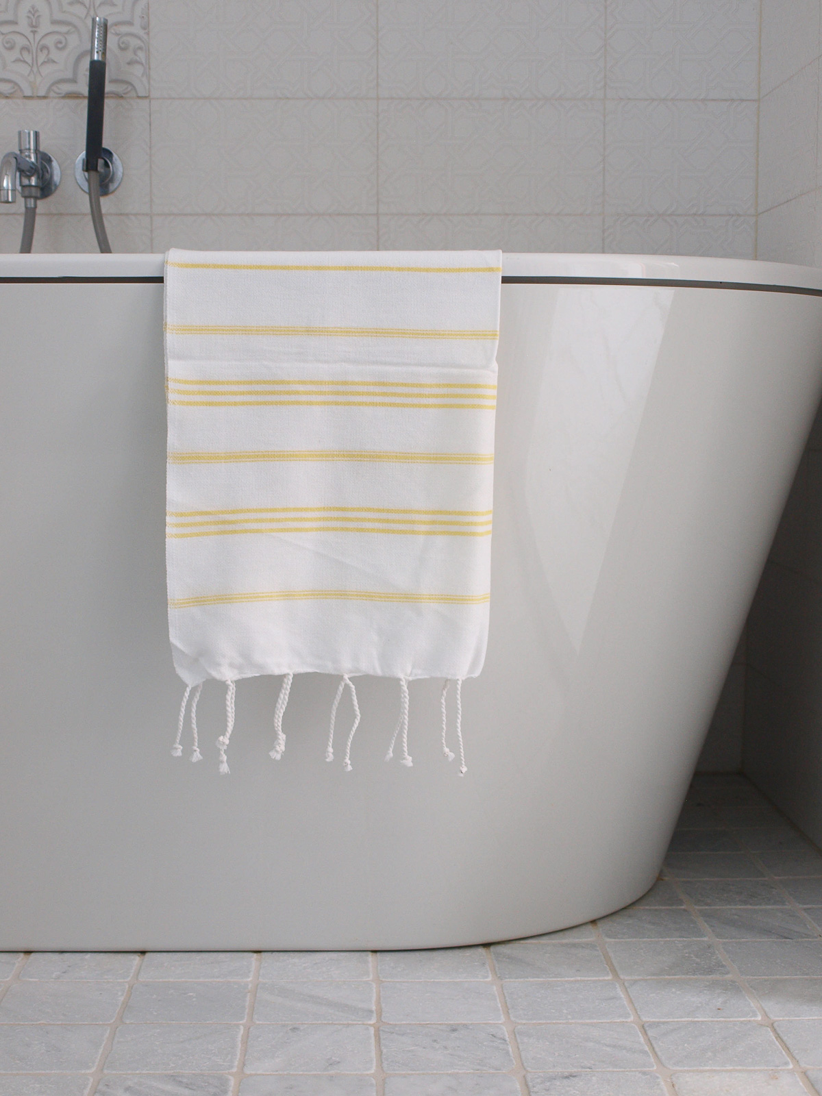 hammam towel white/yellow